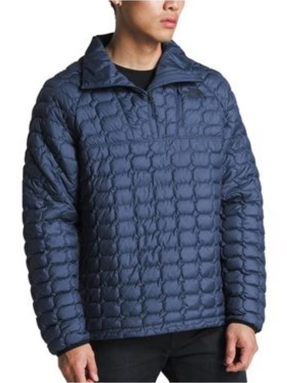 The North Face Men's Quilted Thermoball Pullover Jacket - Blue
